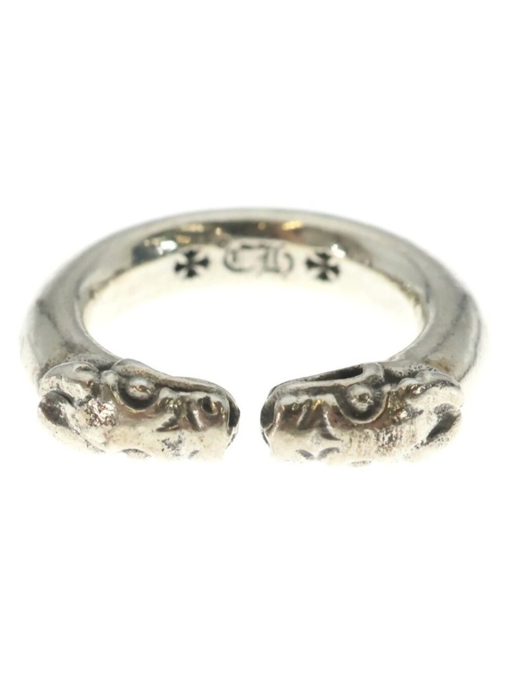 Chrome Hearts Double Dog Ring Silver